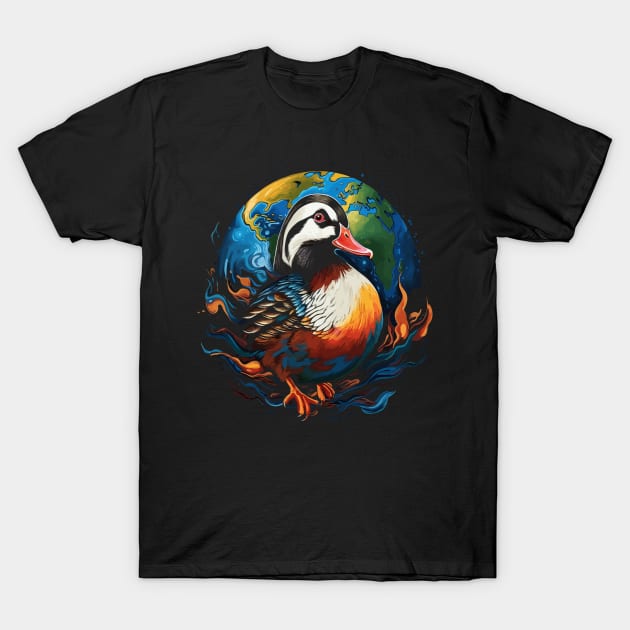 Mandarin Duck Earth Day T-Shirt by JH Mart